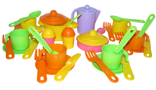 Набор игрушечной посуды на 6 персон "Настенька" (Полесье 3933)