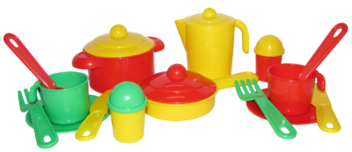 Набор игрушечной посуды на 2 персоны "Настенька" (Полесье 3902)