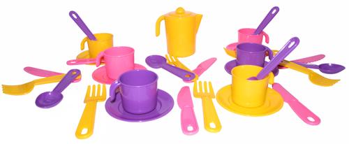 Набор игрушечной посуды на 6 персон "Анюта" (Полесье 3858)
