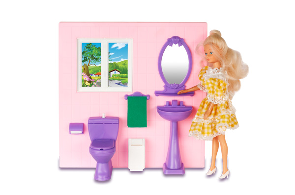 Набор мебели для кукол "Туалетная комната" (Огонек С-485)