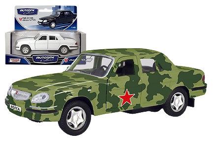 Модель автомобиля "ГАЗ-31105 ВОЛГА. Армейская" (Autotime Collection 33903)