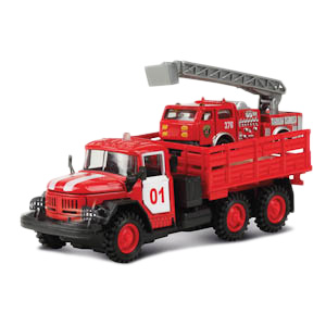 Машина металлическая инерционная "ЗИЛ 131. С пожарной машиной" (Технопарк CT10-001+B3(WB))