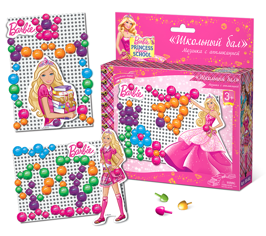 Мозаика с аппликацией "Barbie. Школьный бал" (ToysUnion 00-452)