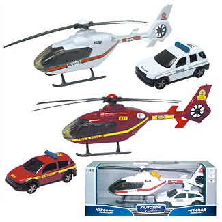 Модели джипа и вертолета "AIR EMERGENCY TEAM" (Autotime Collection 21712-00)
