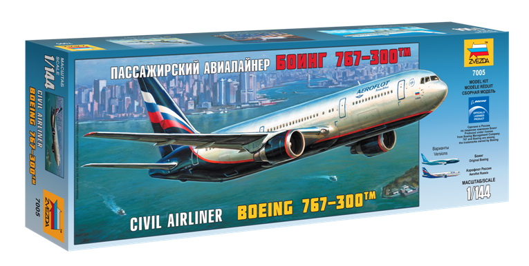 Сборная модель "Пассажирский авиалайнер Боинг 767-300" (Звезда 7005)
