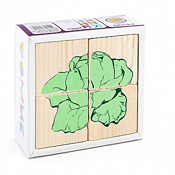Деревянные кубики "Сложи рисунок. Овощи" (Томик 3333-6)