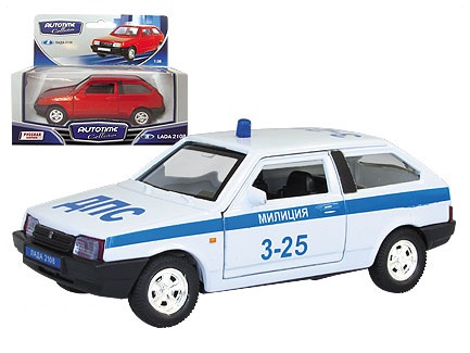 Модель автомобиля "ЛАДА 2108. Полиция" (Autotime Collection 3306)