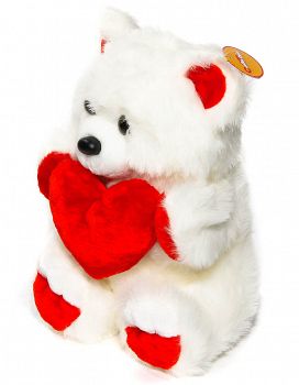 Мягкая игрушка "Медведь с сердцем" (СмолТойс 3329АV/БЕЛ)
