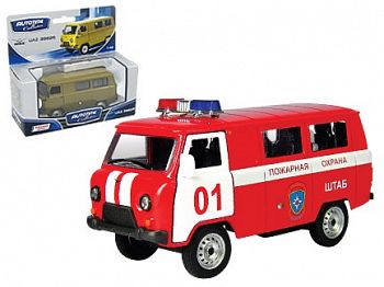 Модель автомобиля "УАЗ-39625. Пожарная охрана" (Autotime Collection 30067)