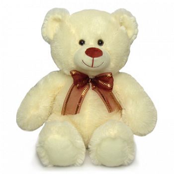 Мягкая игрушка "Медведь белый с коричневым бантом малый" (Lava 8652A)