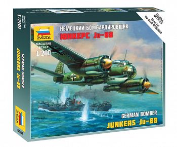 Сборная модель "Великая Отечественная. Немецкий бомбардировщик Ju-88A4 "Юнкерс" (Звезда 6186)