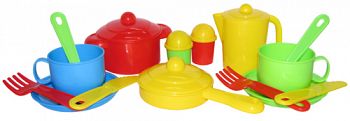 Набор игрушечной посуды на 2 персоны "Хозяюшка" (Полесье 3988)