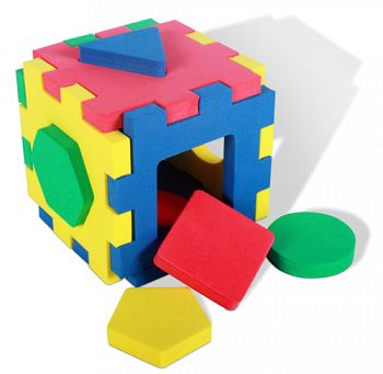 Кубик-сортер из мягкого полимера "Геометрия" (Бомик 503)