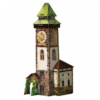 Сборная модель из картона "Башня с часами" (Умная Бумага 277)