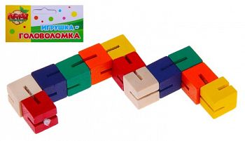 Деревянная игрушка-головоломка "Змейка - кубики" (Лесная мастерская 468977)