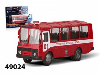 Модель автомобиля "ПАЗ-32053. Пожарная охрана" (Autotime Collection 49024)