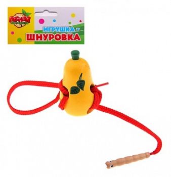 Деревянная игрушка-шнуровка "Груша" (Лесная мастерская 442656)