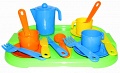 Набор игрушечной посуды с подносом на 3 персоны "Анюта"