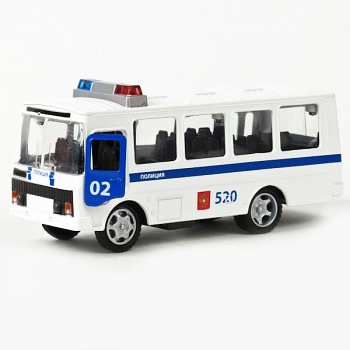 Машина металлическая инерционная "ПАЗ 3205. Полиция" (Технопарк CT11-257-5)