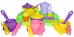Набор игрушечной посуды с подносом на 3 персоны "Настенька"