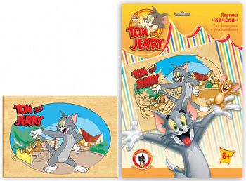 Картина для выжигания и раскрашивания "Том и Джерри. Качели" (Русский стиль 03553)
