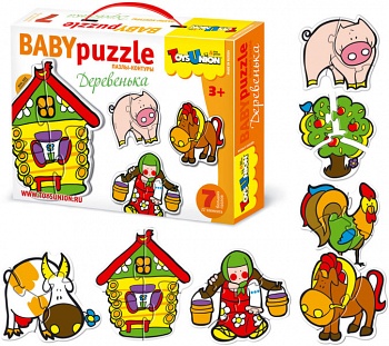 Контур-пазл "Baby Puzzle. Деревенька" (ToysUnion 00-606)