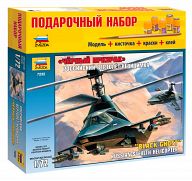 Сборная модель "Подарочный набор. Российский вертолет невидимка Ка-58 "Черный призрак"