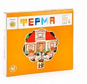 Деревянный конструктор "Веселая ферма" (42 детали)