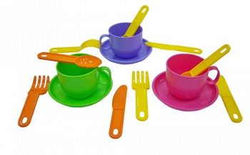 Набор игрушечной посуды на 3 персоны "Минутка" (Полесье 9561)
