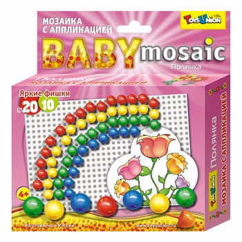 Мозаика с аппликацией "Baby Mosaic. Полянка" (ToysUnion 00-013)