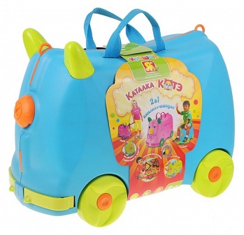 Голубая каталка-чемодан для игрушек "Котэ" (Крошка Я 595143)