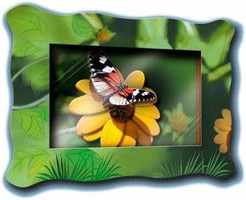 Объемная картинка в рамке "Бабочка на цветке" (Vizzle М0029)