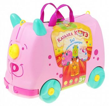 Розовая каталка-чемодан для игрушек "Котэ" (Крошка Я 595142)