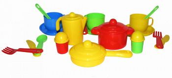 Набор игрушечной посуды на 3 персоны "Хозяюшка" (Полесье 3995)