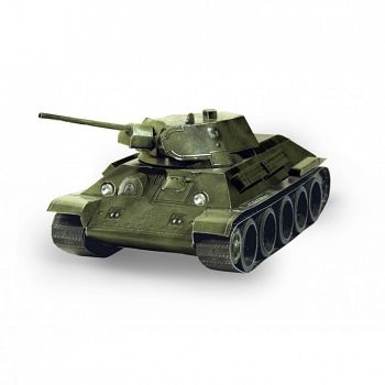 Сборная модель из картона "Танк Т-34 образца 1941 г." (Умная Бумага 199)