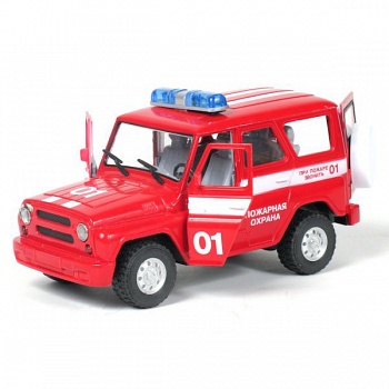 Машина металлическая инерционная "УАЗ HUNTER. Пожарная охрана" (Технопарк A071-H11005-J006)