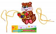 Деревянная игрушка-шнуровка "Мишка с ягодками"