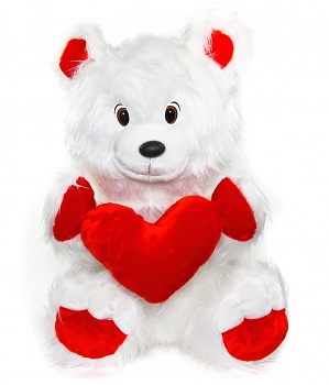Мягкая игрушка "Медведь с сердцем" (СмолТойс 3329В/БЕЛ)