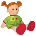Мягкая игрушка "Кукла Майя в платье с вишнями"