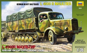 Сборная модель "Немецкий тяжелый полугусеничный грузовик L 4500R Маультир" (Звезда 3603)