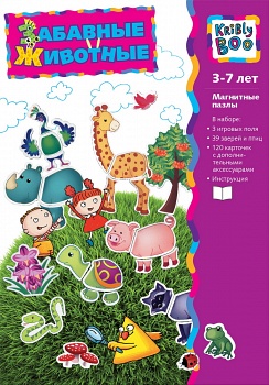 Магнитная книжка для малышей "Забавные животные" (Kribly Boo 33099)